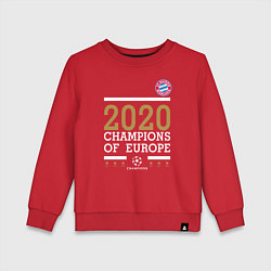 Свитшот хлопковый детский FC Bayern Munchen Champions of Europe 2020, цвет: красный