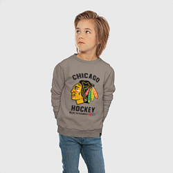 Свитшот хлопковый детский CHICAGO BLACKHAWKS NHL, цвет: утренний латте — фото 2