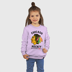 Свитшот хлопковый детский CHICAGO BLACKHAWKS NHL, цвет: лаванда — фото 2