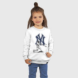 Свитшот хлопковый детский New York Yankees - baseball team, цвет: белый — фото 2