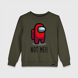 Свитшот хлопковый детский Among Us, Not Me!, цвет: хаки