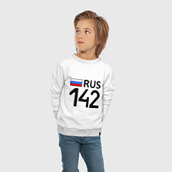 Свитшот хлопковый детский RUS 142, цвет: белый — фото 2