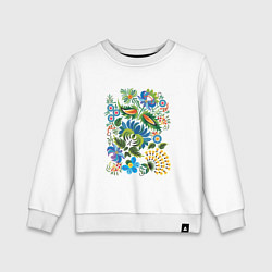 Свитшот хлопковый детский Славянский орнамент, цвет: белый