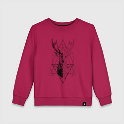 Свитшот хлопковый детский Polygonal deer, цвет: маджента