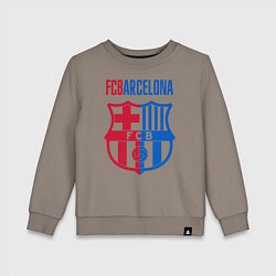 Свитшот хлопковый детский Barcelona FC, цвет: утренний латте