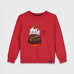 Свитшот хлопковый детский Genshin Impact Paimon food, цвет: красный