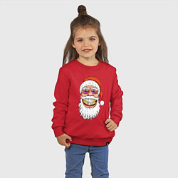 Свитшот хлопковый детский Довольный Санта, цвет: красный — фото 2