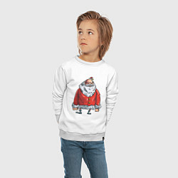 Свитшот хлопковый детский Угрюмый Санта, цвет: белый — фото 2