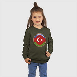 Свитшот хлопковый детский Азербайджан, цвет: хаки — фото 2