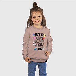 Свитшот хлопковый детский BTS BT21, цвет: пыльно-розовый — фото 2
