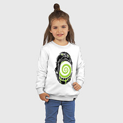 Свитшот хлопковый детский Психо-лицо, цвет: белый — фото 2