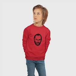 Свитшот хлопковый детский Стив Джобс, цвет: красный — фото 2