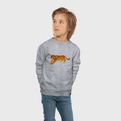 Свитшот хлопковый детский Тигр, цвет: меланж — фото 2