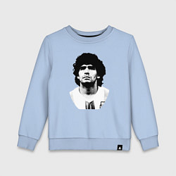 Свитшот хлопковый детский Диего Марадона, цвет: мягкое небо
