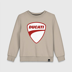 Свитшот хлопковый детский Ducati Logo Дукати Лого Z, цвет: миндальный