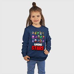 Свитшот хлопковый детский AMONG US X BRAWL STARS, цвет: тёмно-синий — фото 2