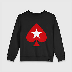 Свитшот хлопковый детский Покер Пики Poker Stars, цвет: черный