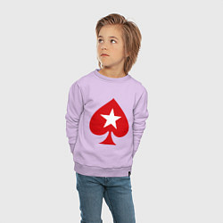 Свитшот хлопковый детский Покер Пики Poker Stars, цвет: лаванда — фото 2