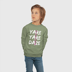 Свитшот хлопковый детский YARE YARE DAZE, цвет: авокадо — фото 2