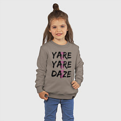 Свитшот хлопковый детский YARE YARE DAZE, цвет: утренний латте — фото 2