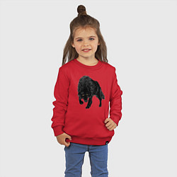 Свитшот хлопковый детский Черный Волк, цвет: красный — фото 2