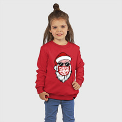 Свитшот хлопковый детский Санта в маске, цвет: красный — фото 2