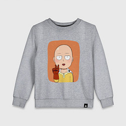 Свитшот хлопковый детский Сайтама One Punch Man, цвет: меланж