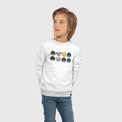 Свитшот хлопковый детский Бравл старс - Вороны, цвет: белый — фото 2