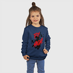 Свитшот хлопковый детский FLY HIGH! ВОЛЕЙБОЛ, цвет: тёмно-синий — фото 2