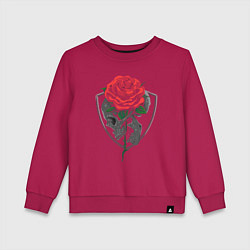 Свитшот хлопковый детский Skull&Rose, цвет: маджента