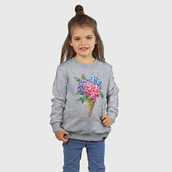 Свитшот хлопковый детский Букет цветов в рожке, цвет: меланж — фото 2