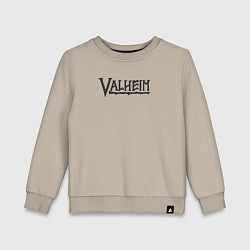 Свитшот хлопковый детский Valheim logo, цвет: миндальный