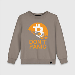 Свитшот хлопковый детский БИТКОИН НЕ ПАНИКУЕМ, цвет: утренний латте