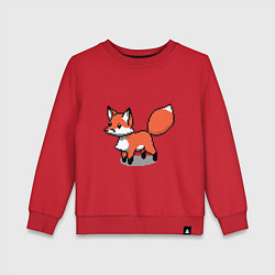 Свитшот хлопковый детский Minecraft Pixel art fox, цвет: красный