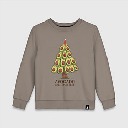 Свитшот хлопковый детский Avocado Christmas Tree, цвет: утренний латте