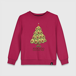 Свитшот хлопковый детский Avocado Christmas Tree, цвет: маджента