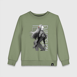 Свитшот хлопковый детский Евангелион, цвет: авокадо