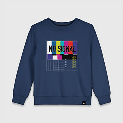 Свитшот хлопковый детский Vaporwave No Signal TV, цвет: тёмно-синий