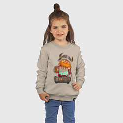 Свитшот хлопковый детский Valheim, цвет: миндальный — фото 2