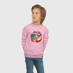 Свитшот хлопковый детский Космический скейтер, цвет: светло-розовый — фото 2