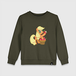 Свитшот хлопковый детский Applejack, цвет: хаки