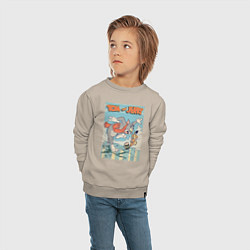 Свитшот хлопковый детский Tom and Jerry, цвет: миндальный — фото 2