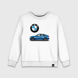 Свитшот хлопковый детский BMW X6, цвет: белый