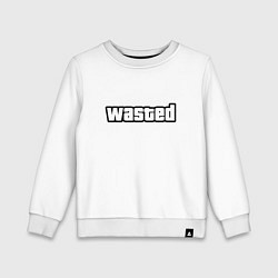 Свитшот хлопковый детский WASTED, цвет: белый