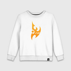 Свитшот хлопковый детский Protoss logo Orange, цвет: белый