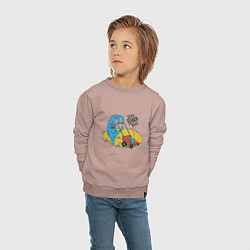 Свитшот хлопковый детский Пришелец Газонокосильщик, цвет: пыльно-розовый — фото 2