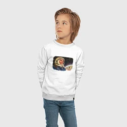 Свитшот хлопковый детский День космонавтики, цвет: белый — фото 2