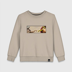 Свитшот хлопковый детский Шрек: Сотворение ослика, цвет: миндальный