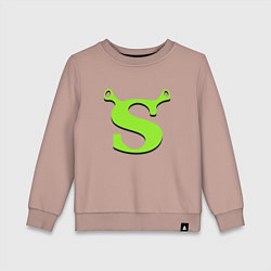 Свитшот хлопковый детский Shrek: Logo S, цвет: пыльно-розовый