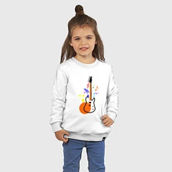 Свитшот хлопковый детский Цветная гитара, цвет: белый — фото 2
